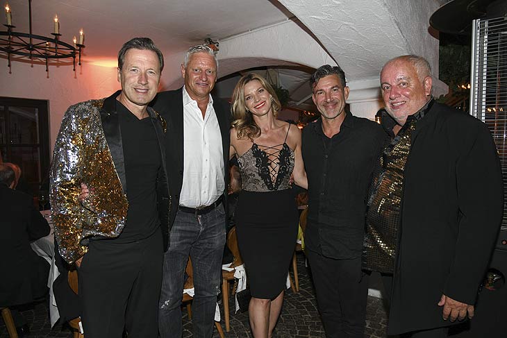 Nobert Dobeleit, Stefan Bloecher, Anna Posch, Carl-Uwe (Charly) Steeb, Robert Lübenoff: Golf4Good Trophy 2023 das Golf Turnier Charity am Abend im Golf Club Beuerberg am 28.07.2023  Foto: BrauerPhotos / J.Reetz